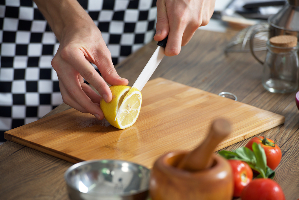 The longer, deeper ceramic chef's blade is great for slicing, dicing and chopping
