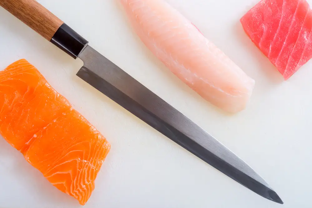 You can easily slice fish for sushi and sashimi throug Takobiki knife